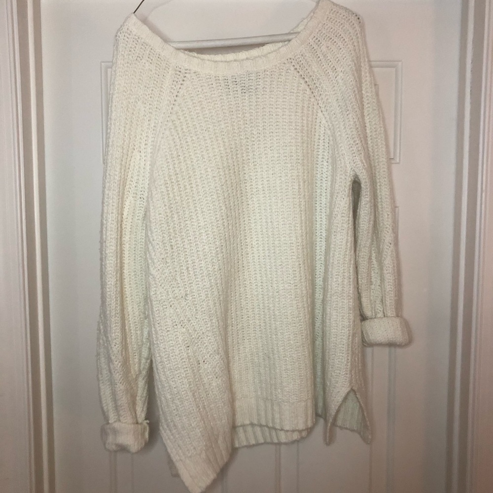 Oversized white sweater